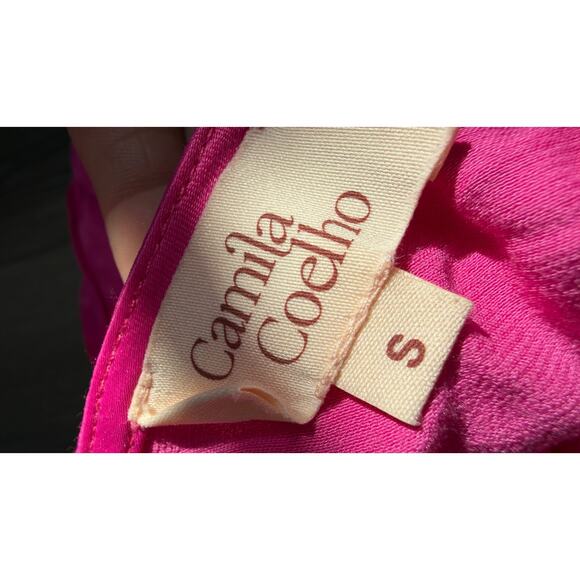 Camila Coelho Payton Party Fringe Halter Hot Pink Maxi Dress NWT Small - Picture 8 of 9